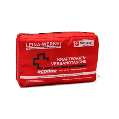 Abbildung von Leina Werke 11044 KFZ Verbandtasche Compact Ecoline mit Klett, Rot/Schwarz/Weiß