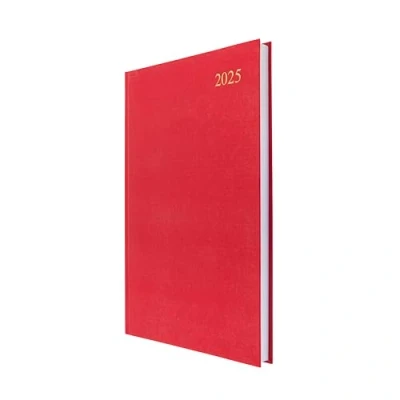 Abbildung von Collins Essential E ESSA41.15 25 umweltfreundlicher Terminplaner für 2025, A4, Tagesansicht, Business Planer mit Ledernarbung, Hardcover und Recyclingpapier, Rot