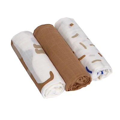 Abbildung von Lässig Heavenly SOFT Swaddle L Little Mateys 3 PACK Unisex Babydecke Royal blue7multicoloured für Kinder, Größe: One Size, blue7multi coloured