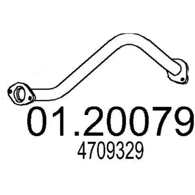 Abbildung von MTS 01.20079 Abgasrohr 870 vorne für Mittelschalldämpfer OPEL: Agila B, SUZUKI: Splash
