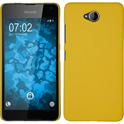 Abbildung von PhoneNatic case kompatibel mit Microsoft Lumia 650 Hülle gelb gummiert Hard Cover