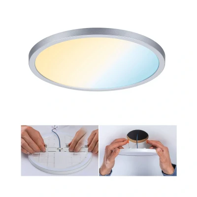 Abbildung von Paulmann 93046 LED Panel Einbauleuchte Areo VariFit IP44 Zigbee Tunable White 230mm rund incl. 1x16 Watt dimmbar Chrom matt Kunststoff 3000 K