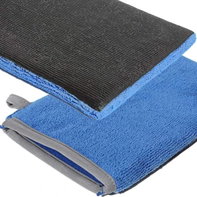Abbildung von Radami Blau Mikrofaser Handschuh mit Reinigungsknete Medium Poliertuch, Auto Lackreiniger