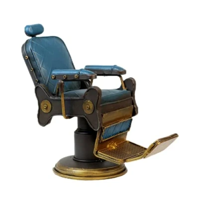Abbildung von VANLAXY Mini Friseurstuhl, Modell Miniatur, Vintage, Retro Haarschnitt, Eisen, Handwerk, kreatives rustikaler Modell, Zuhause, Desktop, Basteln, Dekoration,