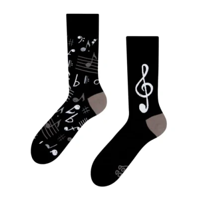 Abbildung von Good Mood Musik Buntes Design Geschenk Socken 1 Paar, Mehrfarbig, UK3 5/EU35 38/US4 6
