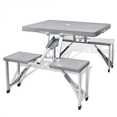 Abbildung von vidaXL Campingtisch Klappbares Set Aluminium mit 4 Stühlen extra leicht grau (1 St)