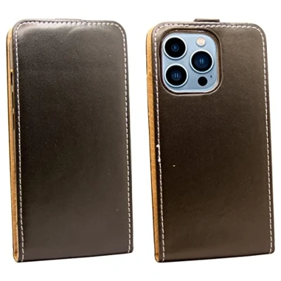 Abbildung von cofi1453® Flip Case kompatibel mit iPhone 13 Pro Handy Tasche vertikal aufklappbar Schutzhülle Klapp Hülle Schwarz