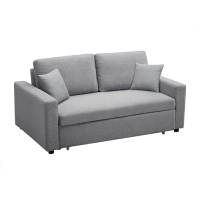Abbildung von Vente unique Schlafsofa 3 Sitzer Stoff Hellgrau INIZOR