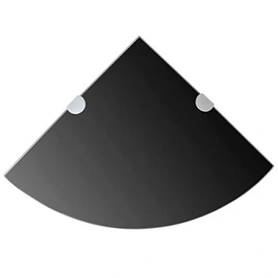 Abbildung von vidaXL Eckregal mit Halterungen Glasboden Glasplatte Glas Schwarz 35 x cm