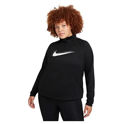 Abbildung von Nike Damen Df Swsh Run Mdlyr Sweatshirt, Black/White, S