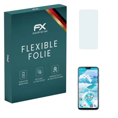 Abbildung von atFoliX Schutzfolie kompatibel mit OnePlus 6 Folie, ultraklare und flexible FX Displayschutzfolie (3X)