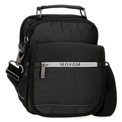 Abbildung von Movom Trimmed Umhängetasche, Zwei Fächer, Schwarz, 20 x 25 12 cm, Polyester, Fächer