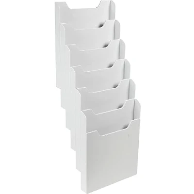 Abbildung von Exacompta 63740D Wandprospekthalter 6 Fächer (DIN A4 hoch) 1 Stück, lichtgrau