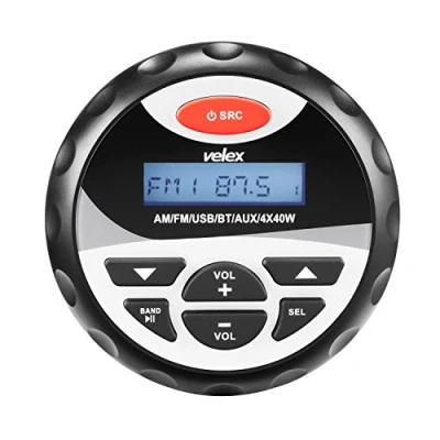 Abbildung von Velex Wasserdichter Marine Bluetooth Stereo Medienempfänger, MP3 Player, AM und UKW Radio USB, zum Streamen von Musik auf Booten, Golfwägen, Geländefahrzeuge, Whirlpools