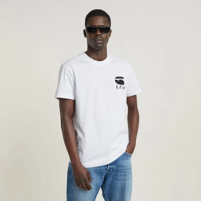 Abbildung von G Star RAW Herren Burger Back Print T Shirt, Weiß (White D25700 336 110), XL EU