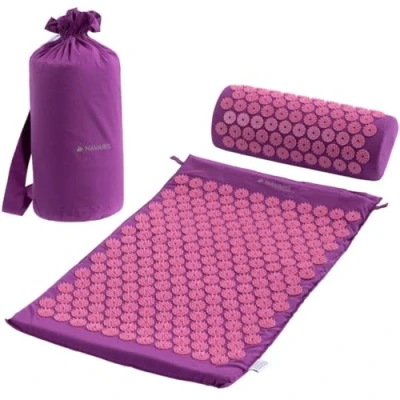 Abbildung von Navaris Akupressurmatte 2in1 Akupressur Massage Set 1x Matte Kissen mit Tasche (1 St)