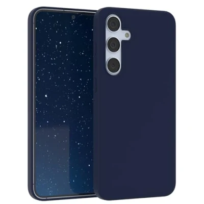 Abbildung von EAZY CASE Premium Silikon Handyhülle kompatibel mit Samsung Galaxy S24 Plus, Slimcover Kameraschutz und Innenfutter, Silikonhülle, Schutzhülle, Bumper, Handy Case, Hülle, Softcase, Nacht Blau