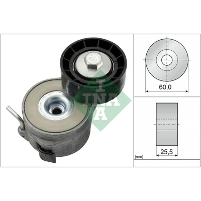 Abbildung von INA 534 0400 10 Spannarm, Keilrippenriemen PEUGEOT: 206 Schrägheck, Partner II Kastenwagen, CITROËN: C5 3, Berlingo II, III Kombi