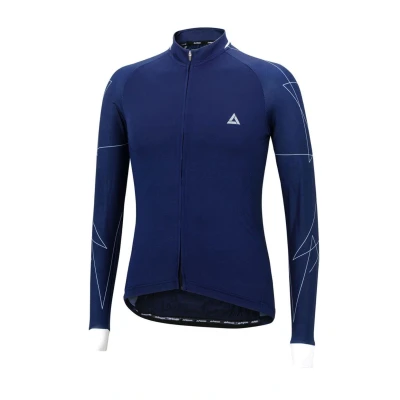 Abbildung von Herren Fahrradtrikot Langarm Pro Line Navy Blau Weiß