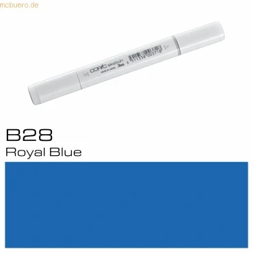Abbildung von COPIC Sketch Marker Typ B 28, Royal Blue, professioneller Pinselmarker, mit einer Super Brush Spitze und Medium Broad