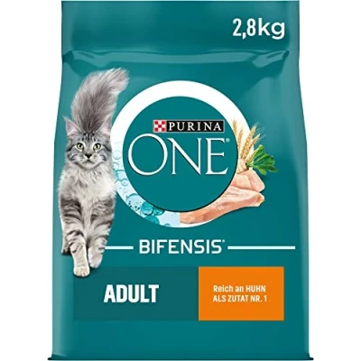 Abbildung von PURINA ONE BIFENSIS Adult Katzenfutter trocken, reich an Huhn, 4er Pack (4 x 2,8kg)