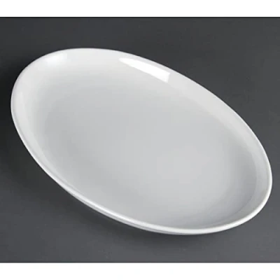 Abbildung von Olympia tiefer ovaler Teller, 365 x 235 mm, Porzellan, Weiß, 2 Stück