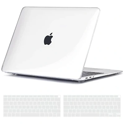 Abbildung von TECOOL Hülle für MacBook Air 13 Zoll Retina 2021 2020 2019 2018 (M1 A2337/A2179/A1932), Ultradünn Schutzhülle Hartschale Transparent Case + EU Tastaturschutz Mac 13&quot; mit Touch ID, klar