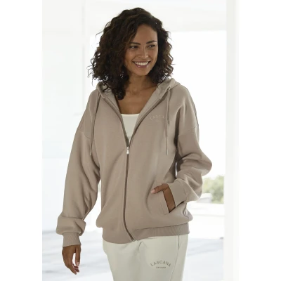 Abbildung von Lascana Sweatjacke, Damen, Größe: 44/46, Taupe
