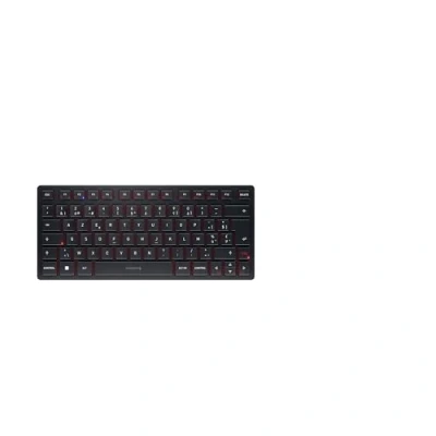 Abbildung von CHERRY KW 9200 MINI, Kompakte Multi Device Tastatur für bis zu 4 Geräte, Belgisches Layout (AZERTY), Bluetooth, 2,4 GHz oder Kabel, Wiederaufladbar, Schwarz