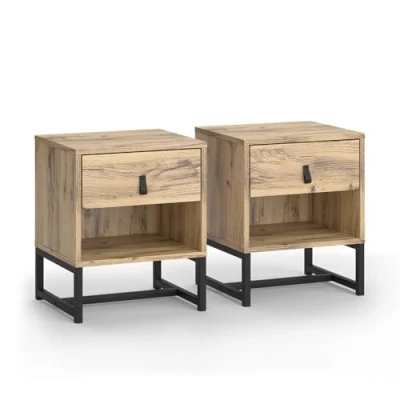 Abbildung von Vicco Nachttisch Ezra, Eiche, 39 x 47 cm 2er Set