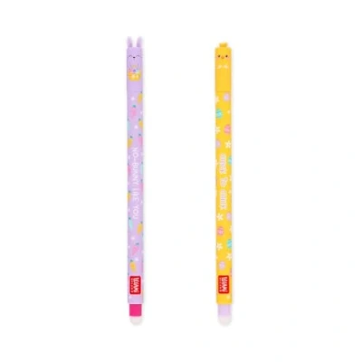 Abbildung von LEGAMI Set mit 2 löschbaren Gelstiften, Easter Edition, Stifte löschbarer wärmeempfindlicher Tinte, Rosa, Lila, Erasable Pen, Löschen ohne das Blatt zu verbrauchen, Spitze 0,7 mm