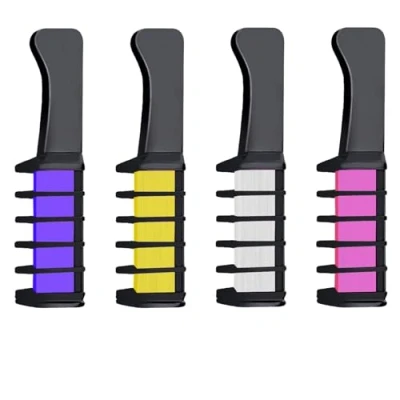 Abbildung von 4 Stück Haarkreide Kamm,Haar Colorationen,Temporäre Haarfarbe für Kinder Mädchen,DIY Cosplay.