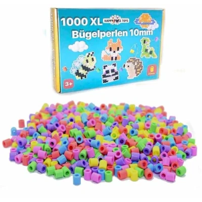 Abbildung von 1000 Maxi XL 10mm Bügelperlen Pastell Farben, Große Für Kinder ab 3 Jahren. Happy Price Toys. (Kompatibel mit allen Stiftplatten.)