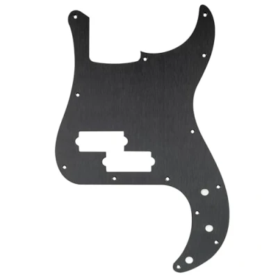 Abbildung von Musiclily Ultra 13 Löcher Eloxiertes Aluminium P Bass Pickguard Schlagbrett für American Fender Standard Precision Bass, Schwarz