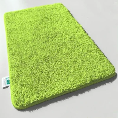 Abbildung von casa pura Badematte weicher, Flauschiger Badezimmerteppich in Shaggy Optik, Badvorleger rutschfest waschbar Duschvorleger, Teppich Fußmatte für Badezimmer, Dusche 50 x 60 cm, Limone Sky Soft
