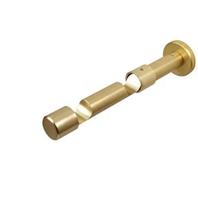 Abbildung von iso design Gardinenstangen Träger 2 läufig mit Schraubkappe für 20 mm Ø Stangen in Messing Optik
