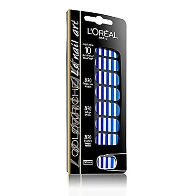 Abbildung von L&#039;Oréal Color Riche Le Nail Art Stickers Blue White Stripes