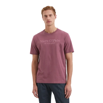 Abbildung von Marc O&#039;Polo Short Sleeve CREW NECK Inside Chest Tshirt print, Herren, Größe: Small, Soft mauve