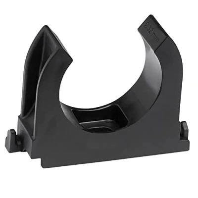 Abbildung von SOMA Rohrclip aus Kunststoff, schwarz, 32 mm, 60 Stück, Klemmschelle, Rohrklemme, UV Beständig