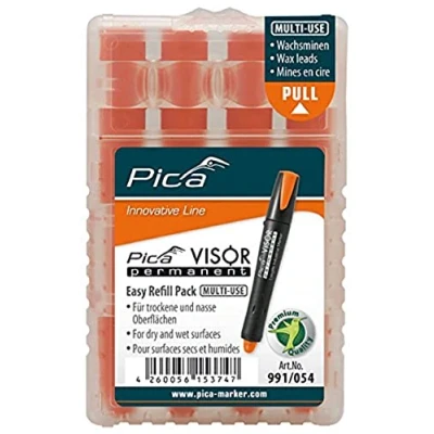 Abbildung von Pica Permanentmarker, (4 Stück), Minen Set für Permanentmarker VISOR Industrial orange