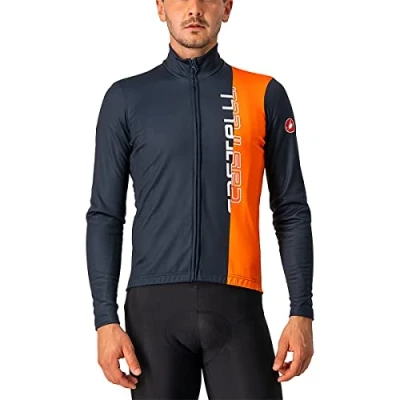 Abbildung von CASTELLI 4521515 414 TRAGUARDO Jersey FZ Sweatshirt Men&#039;s Savile Blue/Brilliant Orange XS