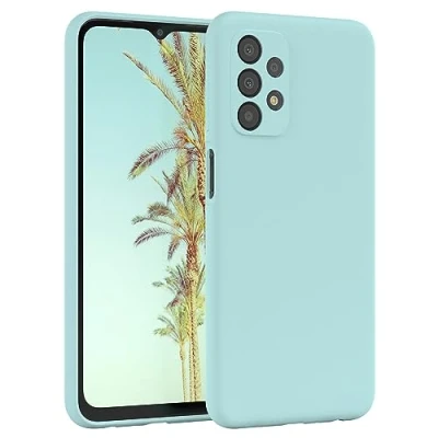 Abbildung von EAZY Case Bumper kompatibel mit Samsung Galaxy A23 5G Flüssig Silikon Handyhülle, Case, Anti Scratch, Fallschutz, Ganzkörper Handyhülle Seidig Weicher Berühren Mint Grün