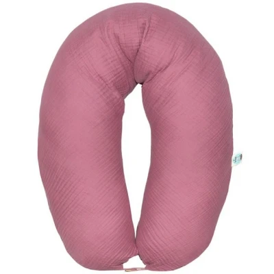 Abbildung von SEI Design Stillkissen Kreise rosa, Schwangerschaftskissen mit Bezug, Musselin BIO Baumwolle