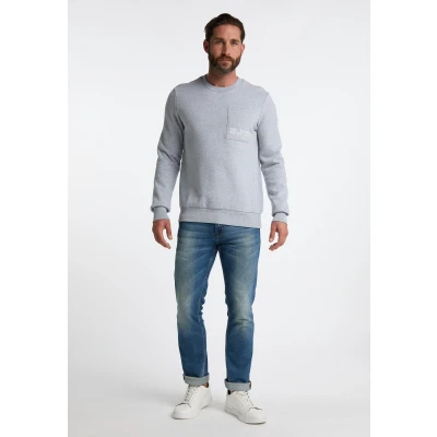 Abbildung von DREIMASTER Maritim Herren Sweatshirt mit Rundhalsausschnitt XL / Hellgrau Melange 70% Baumwolle 30% Polyester
