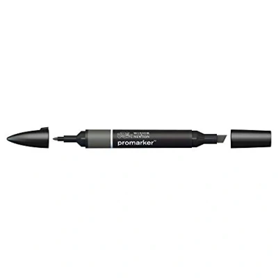 Abbildung von Winsor &amp; Newton 0203378​ ProMarker Professioneller Layoutmarker 2 Spitzen, fein und breit für Zeichnungen, Design Layouts Eis Grau 7