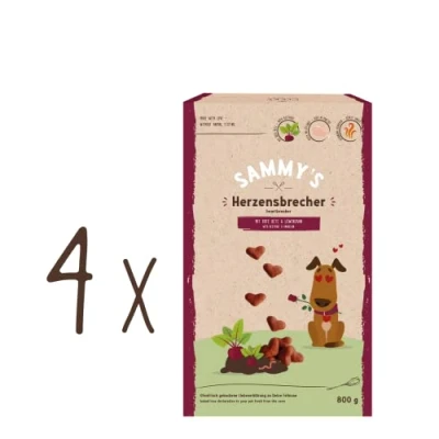 Abbildung von Sammy&#039;s Herzensbrecher Fein gebackene Snacks für Hunde Mit Rote Bete &amp; Löwenzahn 4 x 800 g
