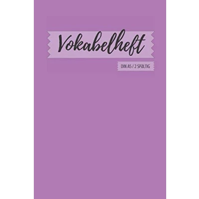 Abbildung von Vokabelheft DIN A5: 2 Spalten liniert Schulheft in lila violet A5 Format mit 70 Seiten fuer Vokabeln und Fremdsprachen ( Englisch, Franzoesisch,italenisch latein etc.)