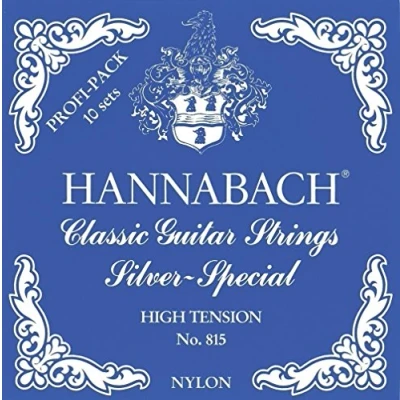 Abbildung von Hannabach 652780 Saiten für Klassikgitarre Seire 815 Profi Pack Silver Special Medium Carbon Diskant Tension, 10 kompl. Sätze + 3 extra D4