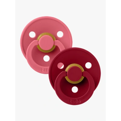 Abbildung von BIBS Schnuller Colour 2er Pack Latex Größe 2, Coral/Ruby