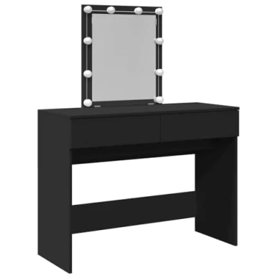 Abbildung von vidaXL Schminktisch mit LED Beleuchtung Schwarz 100x40x130 cm (1 St)
